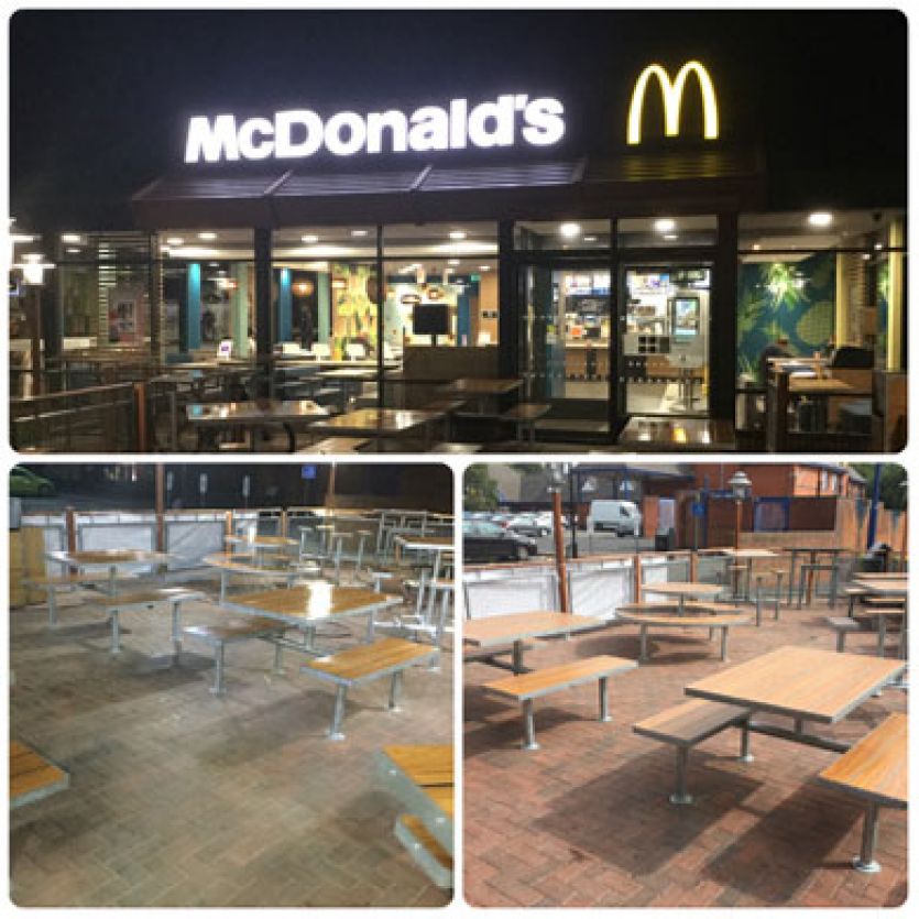 mcdonalds seating area jet washed before and after