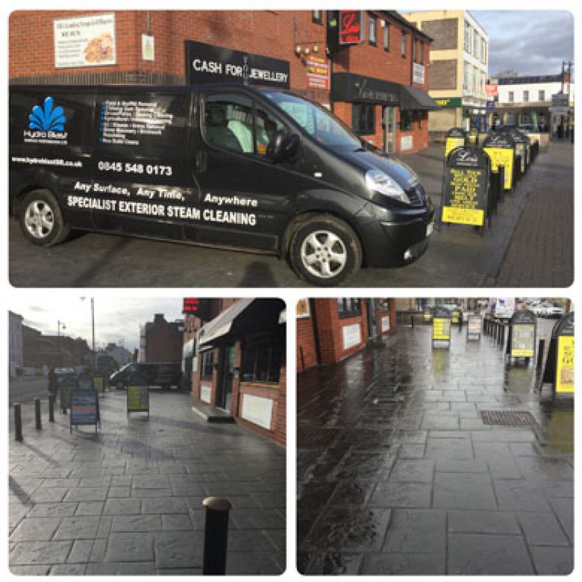 high street before and after jet washing