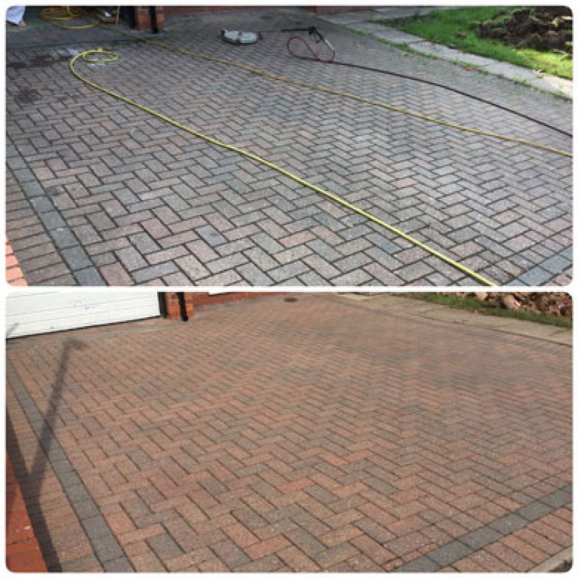 block paving driveway cleaned