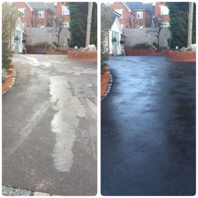driveway cleaned on slope