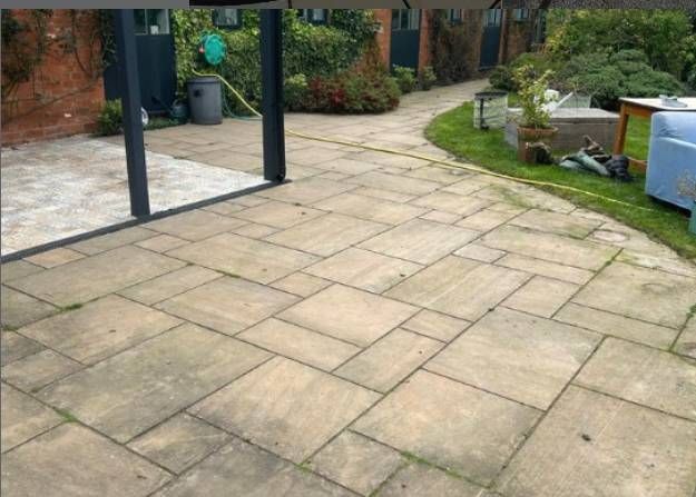 A domestic patio that required pressure washing services from H2O restoration