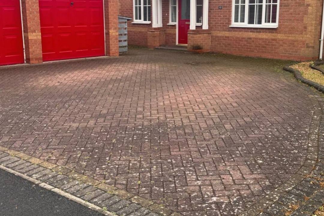 A domestic driveway that required pressure washing services from H2O restoration