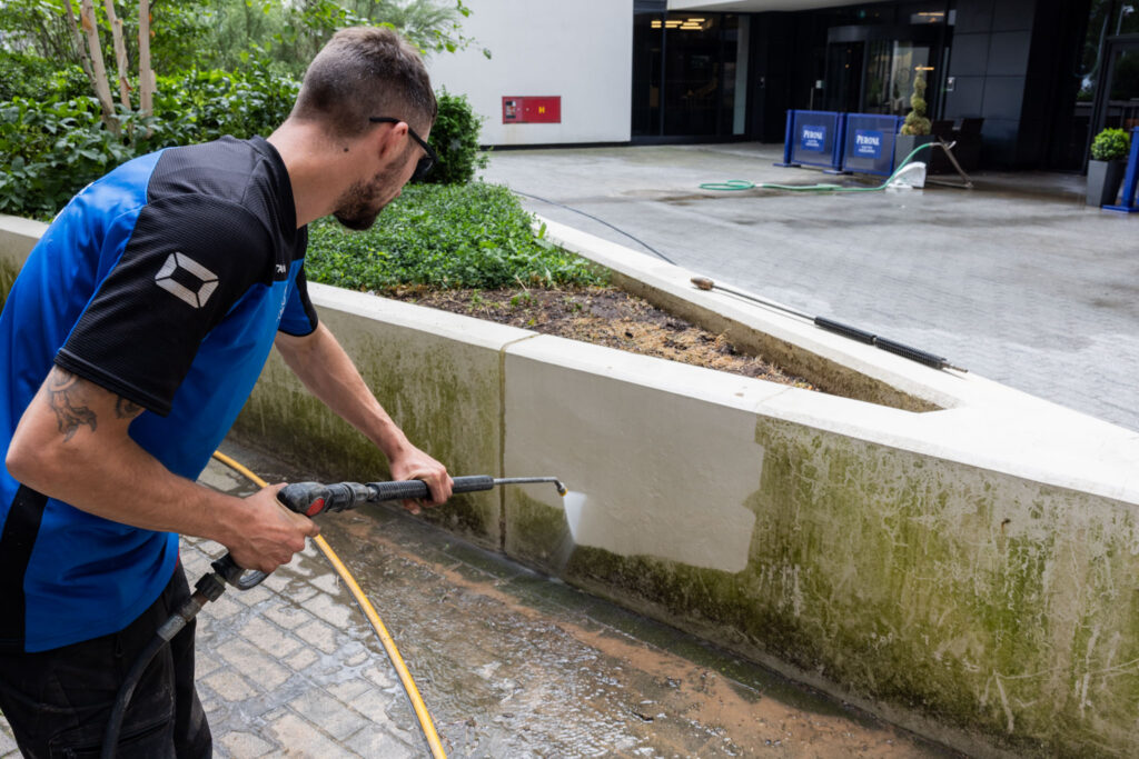 Mid clean of a section of Arena Central by H2O Restoration.