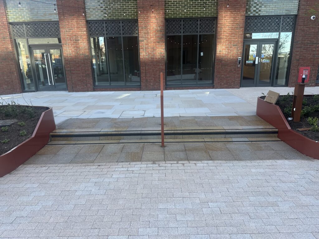 H2O Restoration Manchester after image from cleaning Waterside Gardens steps
